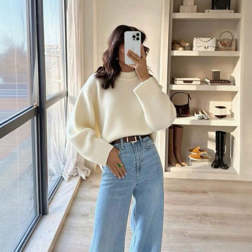 Korean-style Soft And Cozy Autumn Winter New-arrival Relaxed-fit Womens Knit Sweater