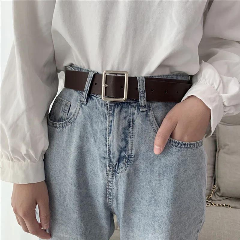 Title 3, New style ladies belt with square buckle studen...