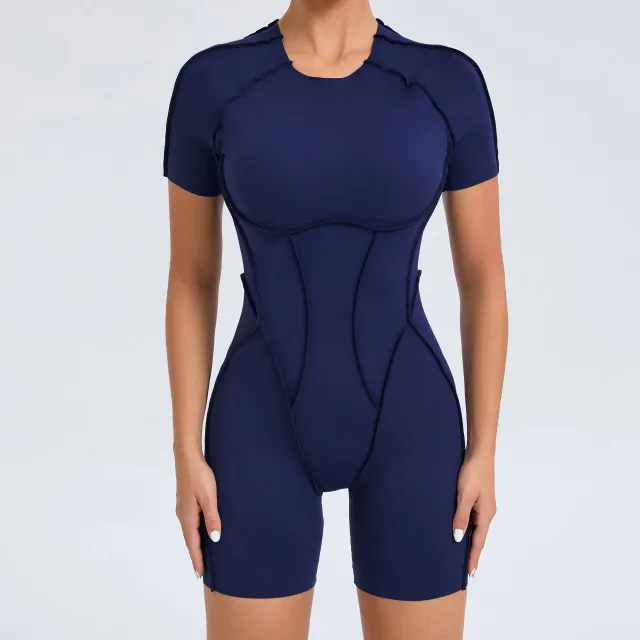 New Backless Short Sleeve One piece Navy - Shop at LoveMi