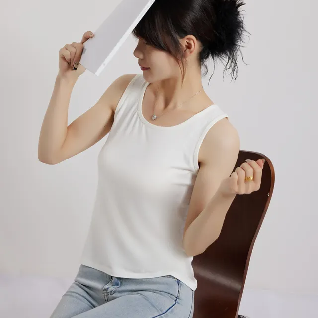 Summer Thin Modal Sleeveless Bottoming Vest Beige - Shop at LoveMi