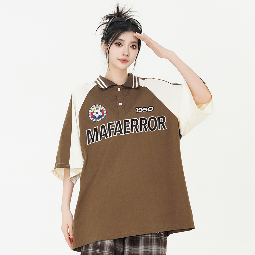 Fashion Men's Color Matching Raglan Short Sleeve Top