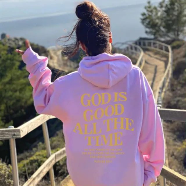 Men's And Women's Brushed Hoody letter Slogan Kangaroo Pocket Drawstring Hoodie Pink - Shop at LoveMi