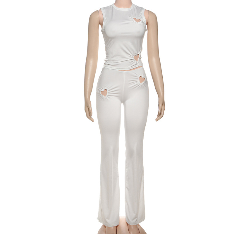 Women's Personality Fashion Solid Color Simple Set Beige Pants Suit - Shop at LoveMi