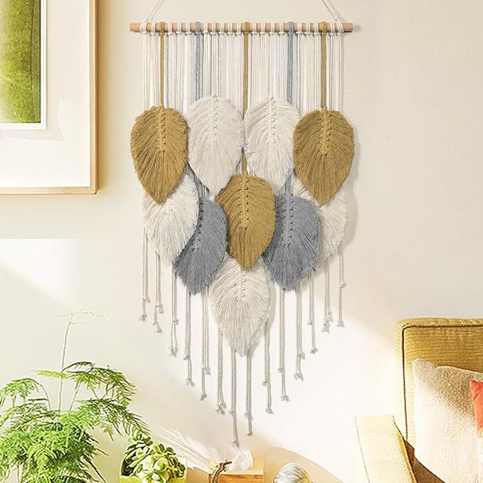 Handwoven Leaf Tassel Wall Hanging, picture 12 of 12