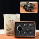 Black 1 Pot 4 Cups Gift Box