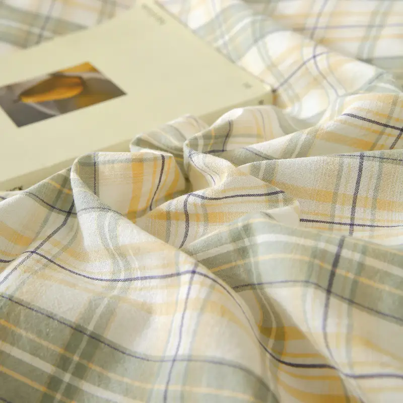 Washed Cotton Pillowcase Yarn-dyed Double-piece Types A And B Single Pillowcase