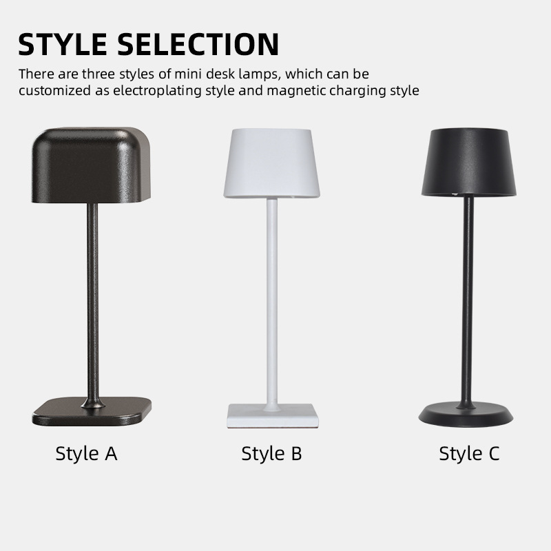 LED Mini Ambient Table Lamp Touch-Activated Rechargeable Desk Lamp 3