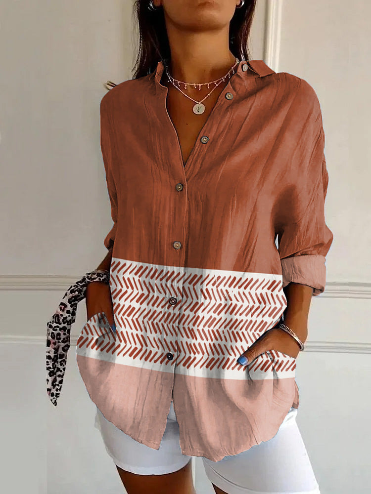 Womens Floral Pattern 3D Printed Long-Sleeve Shirt