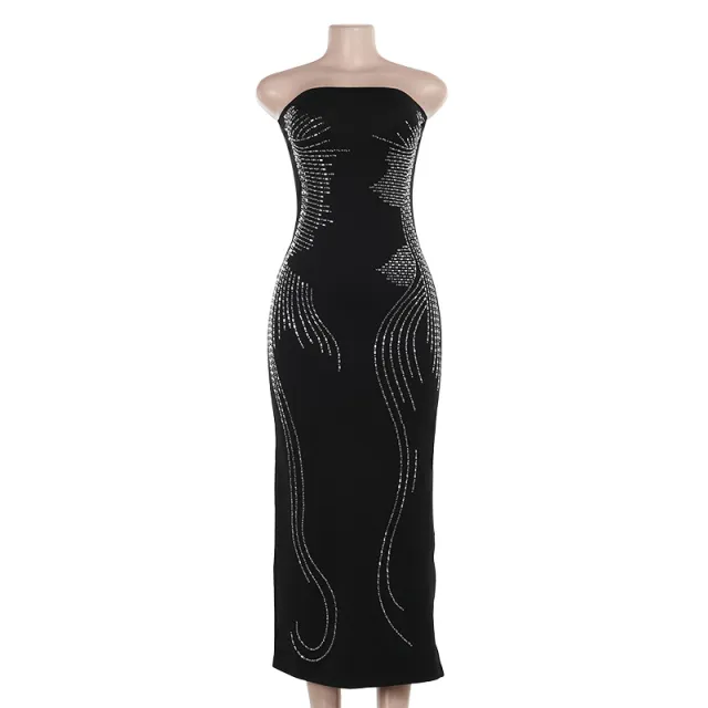 Fashion Temperament Slim Tube Top Dress Women Black - Shop at LoveMi