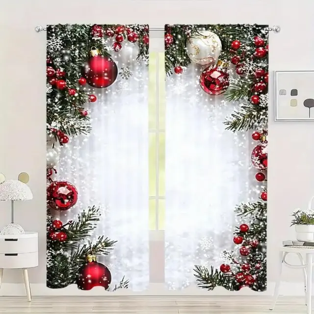 Christmas Red Light Cartoon Digital Printing Dustproof Curtain 70X100Cm - Shop at LoveMi
