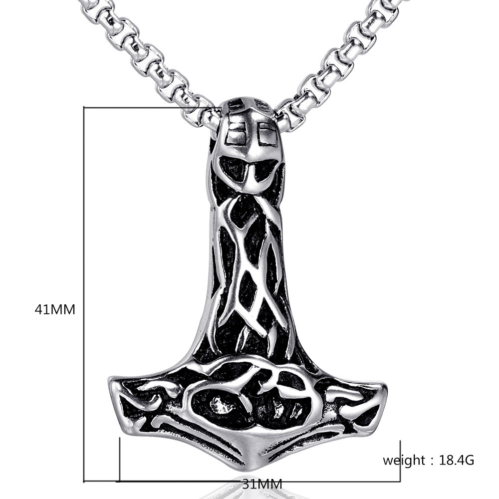 Hip Hop Fengshen Hammer Stainless Steel Pendant Ornament