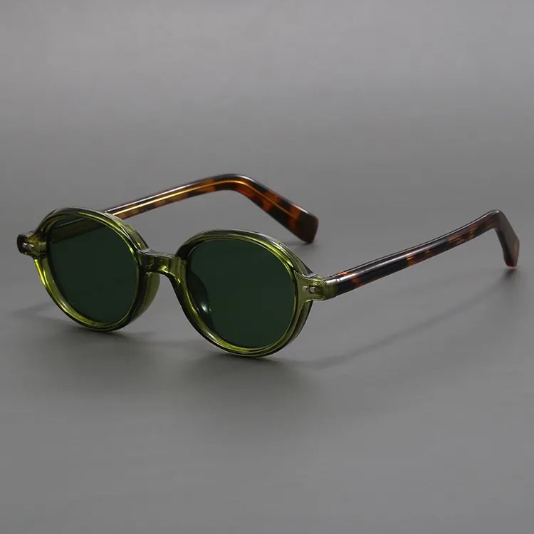 Retro Oval Black Frame Sun Shade Glasses - Image 3
