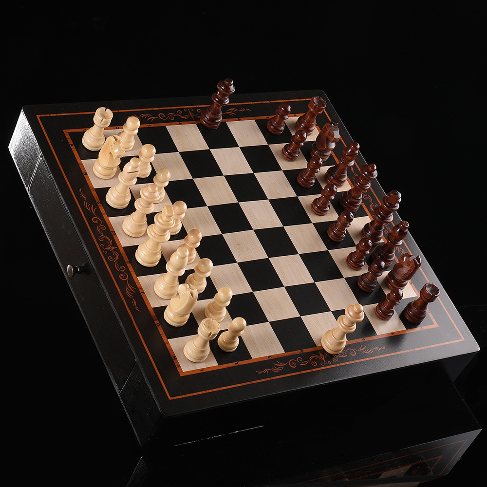 Desktop Wooden Chess Set Educational Board Game (24cm)