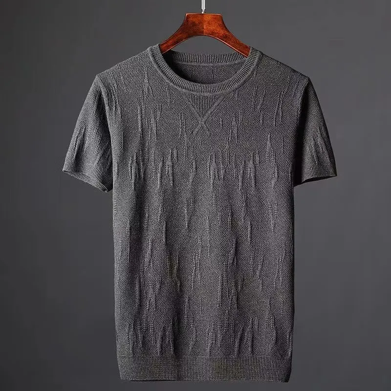 Bark Pattern Slim-fit Underwear Sweater Short Sleeve