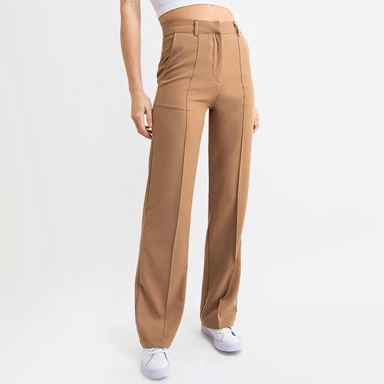 Solid Color Simple Fashion Commuter Business Casual Pants Bronze Regular 3Xl - Shop at LoveMi