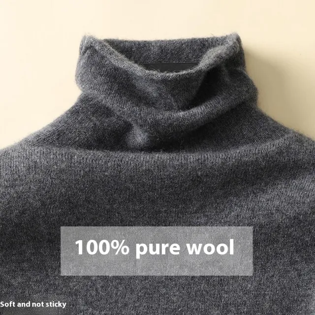 Turtleneck Western Style Inner Wear Thin Knitted Cashmere Sweater Dark Gray - Shop at LoveMi
