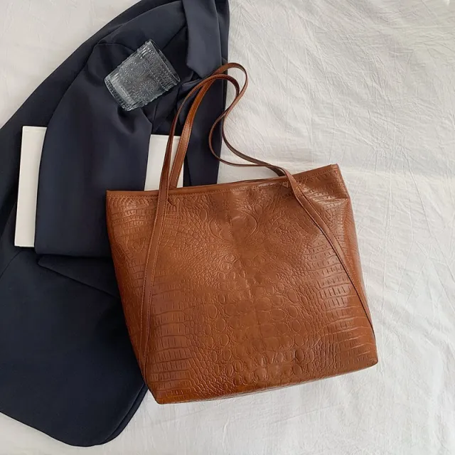 Retro Handheld Underarm Tote Bag Large Capacity Women Brown - Shop at LoveMi
