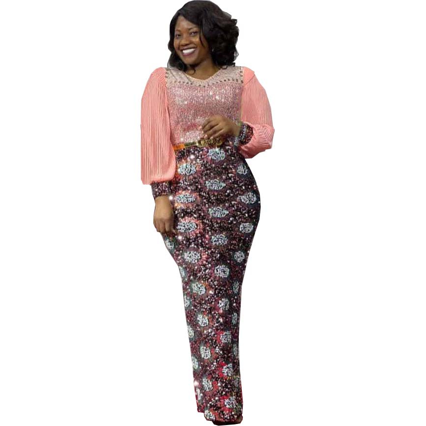 Sequin Long-Sleeve Long Dress, picture 8 of 11