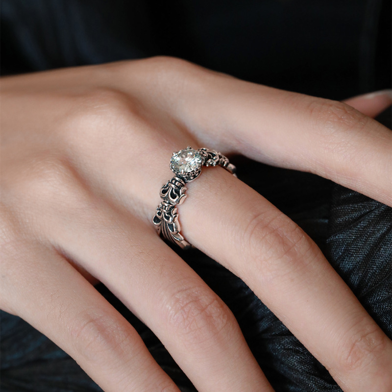 Flower-de-Luce Ring Female Retro Vintage Open-end