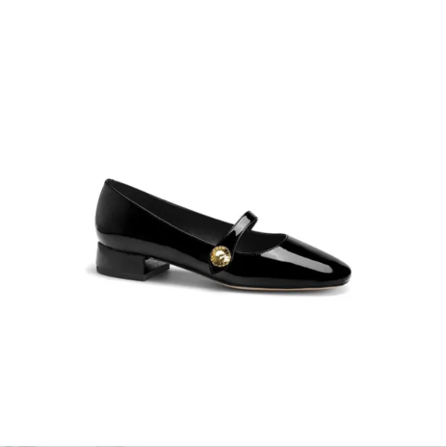 Platform Leather Shoes Shallow Mouth Round Head Chunky Heel Black - Shop at LoveMi