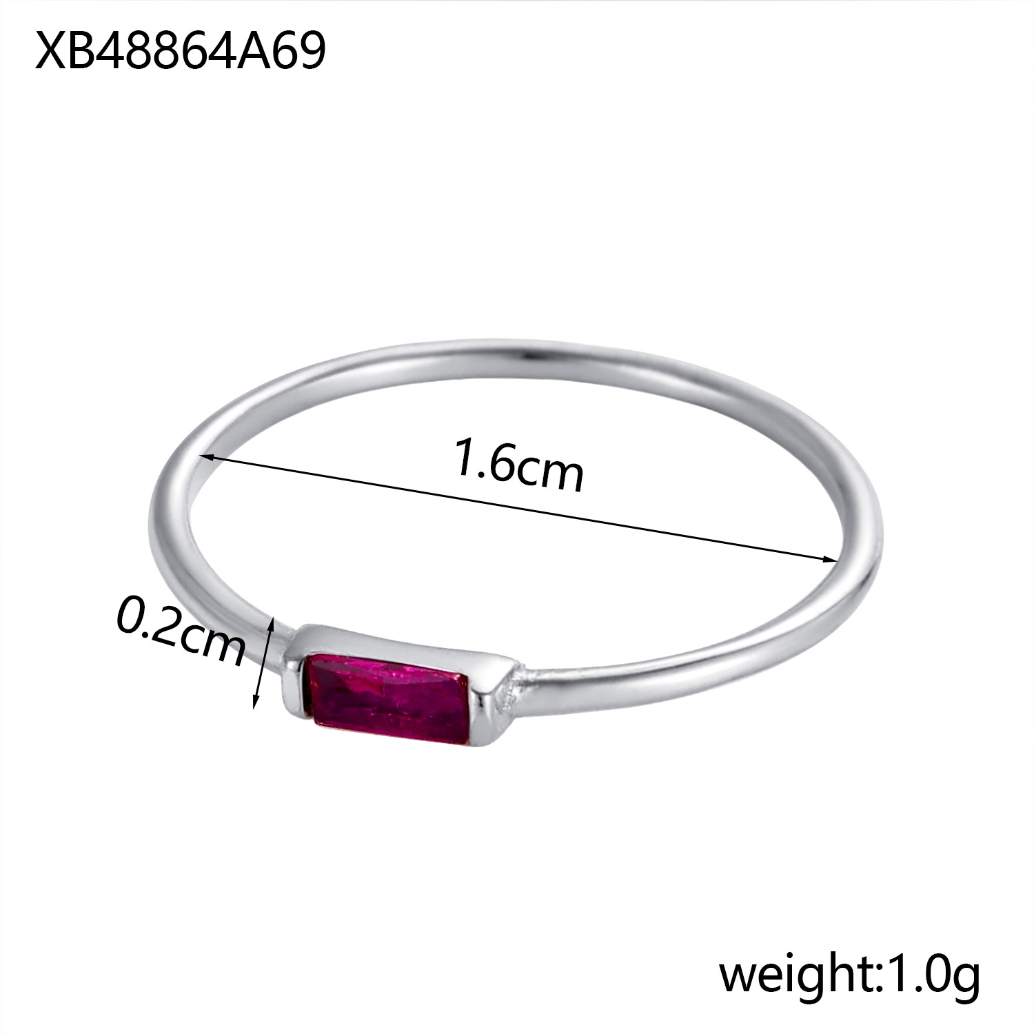 December Birthstone Ring With Cubic Zirconia In Stainless Steel