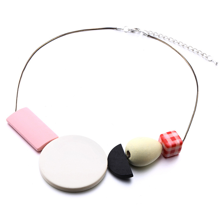 Title 7, Wood necklace female candy color