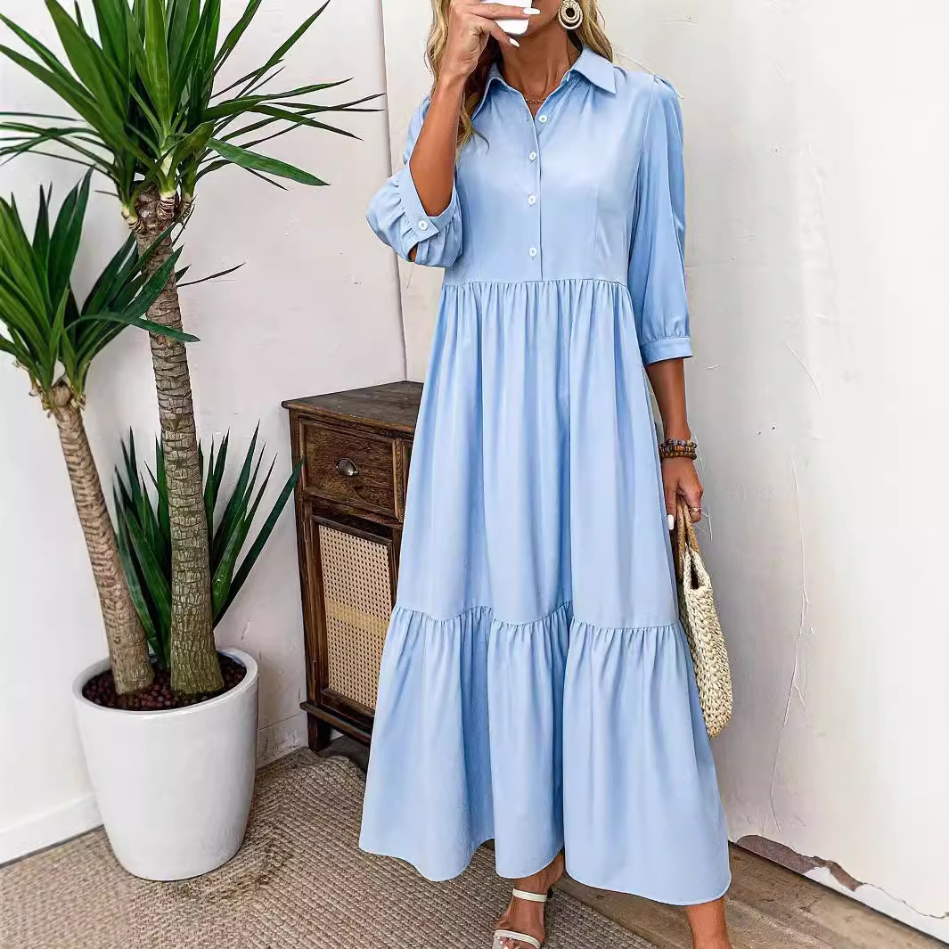 Loose Slimming French Lazy Style Shirt Dress