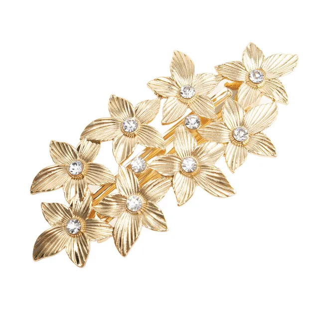 European And American Complex Classical Luxury Metal Texture Leaves Barrettes Gold - Shop at LoveMi