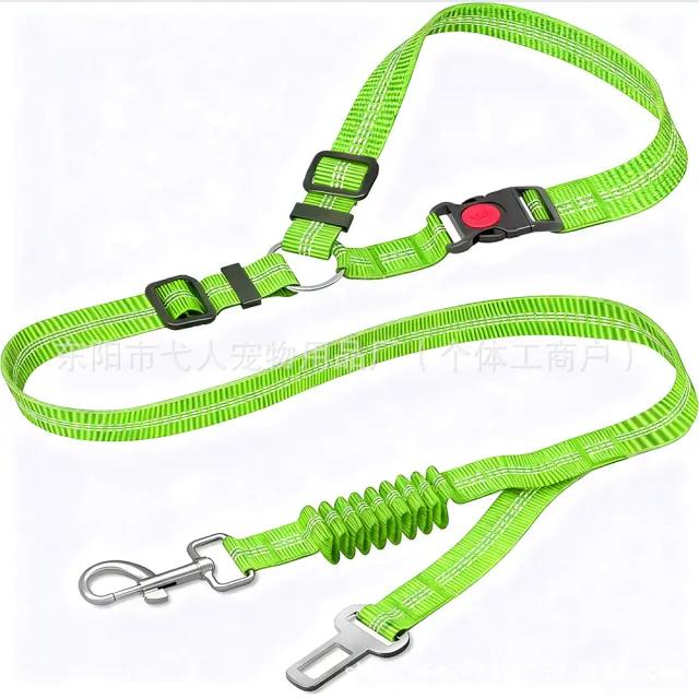 Retractable Dog Leash With Anti pull Car Seatbelt Green - Shop at LoveMi