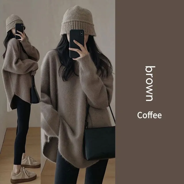 Autumn And Winter Gentle High grade Versatile Soft Glutinous Knitted Bottoming Shirt Coffee - Shop at LoveMi