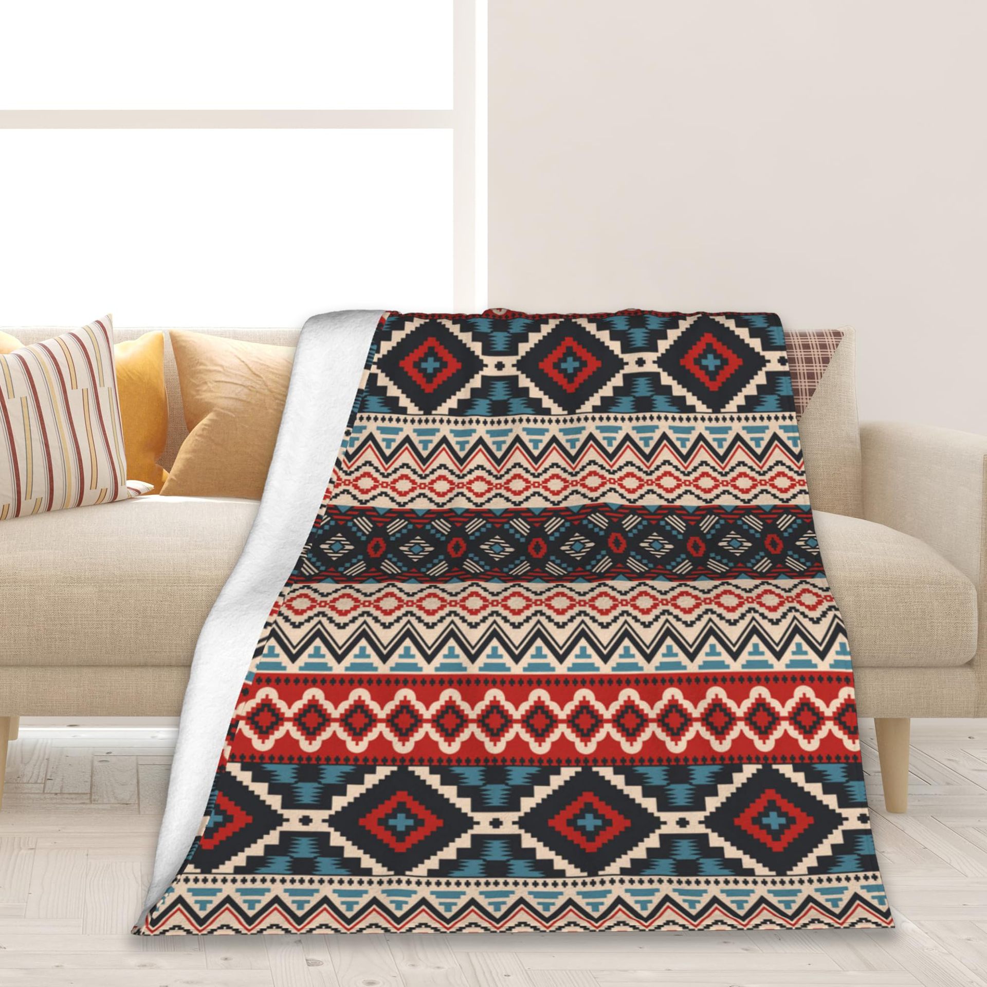 Bohemian-style Flannel Blanket For Cozy Bedding
