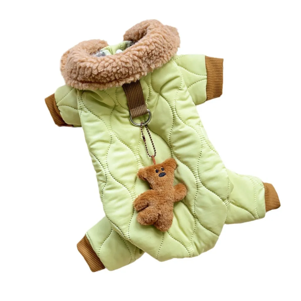 Pet Clothing Extra Thick Band Hanging Strap Toy Bear - Light Green