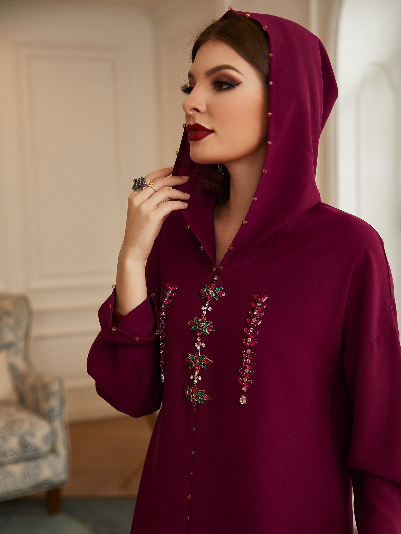 Beaded Sequined Robe Dress, picture 6 of 6