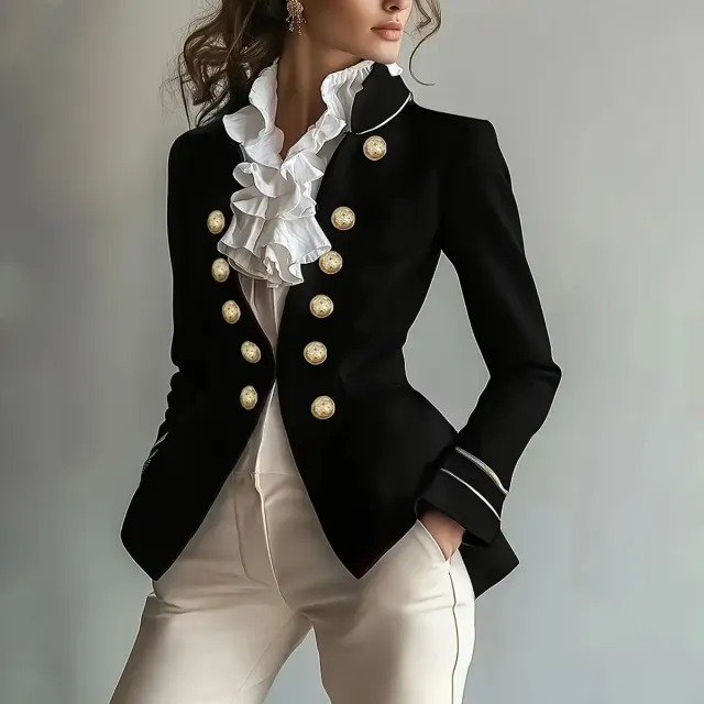 Elegant High end Slim Irregular Women's Coat Black - Shop at LoveMi