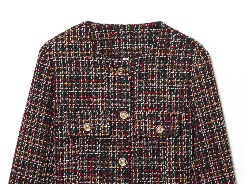 Elegant Classic Style Round Neck Long Sleeve Short Coat