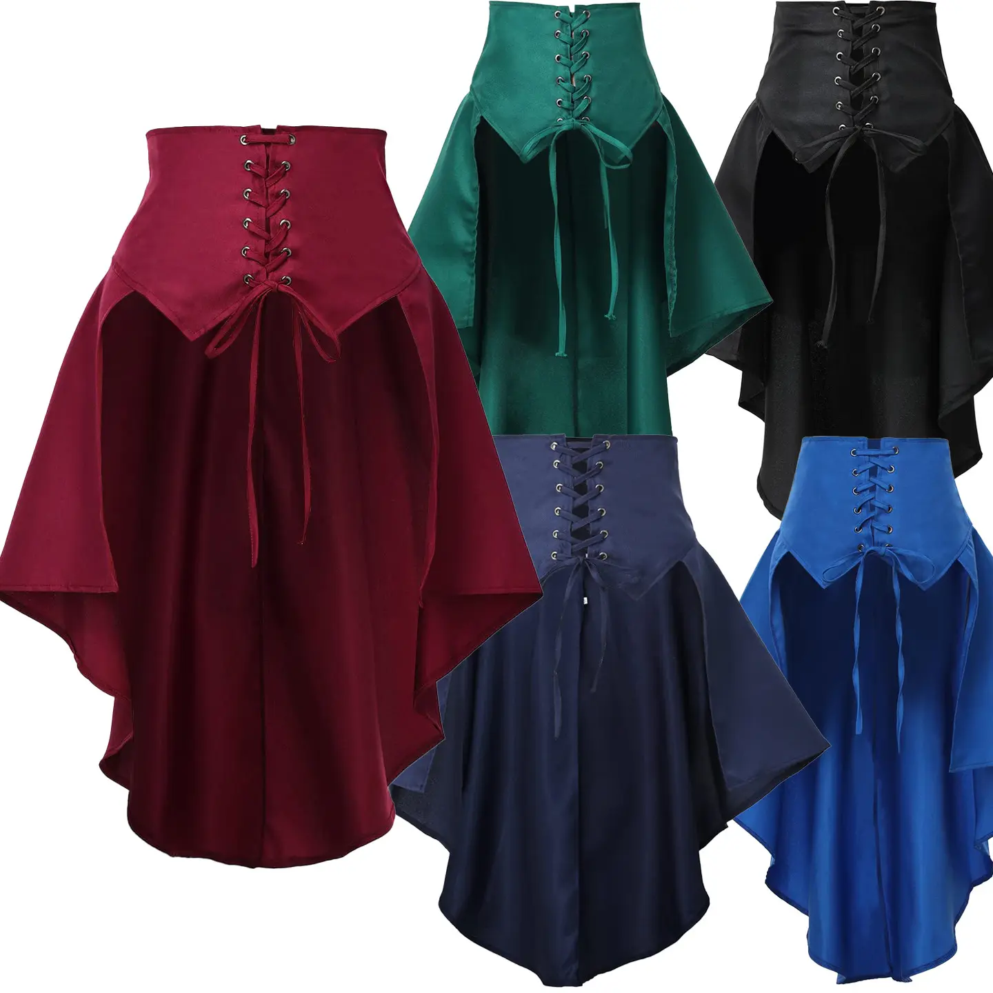 Medieval Ruffled Asymmetrical Performance Skirt