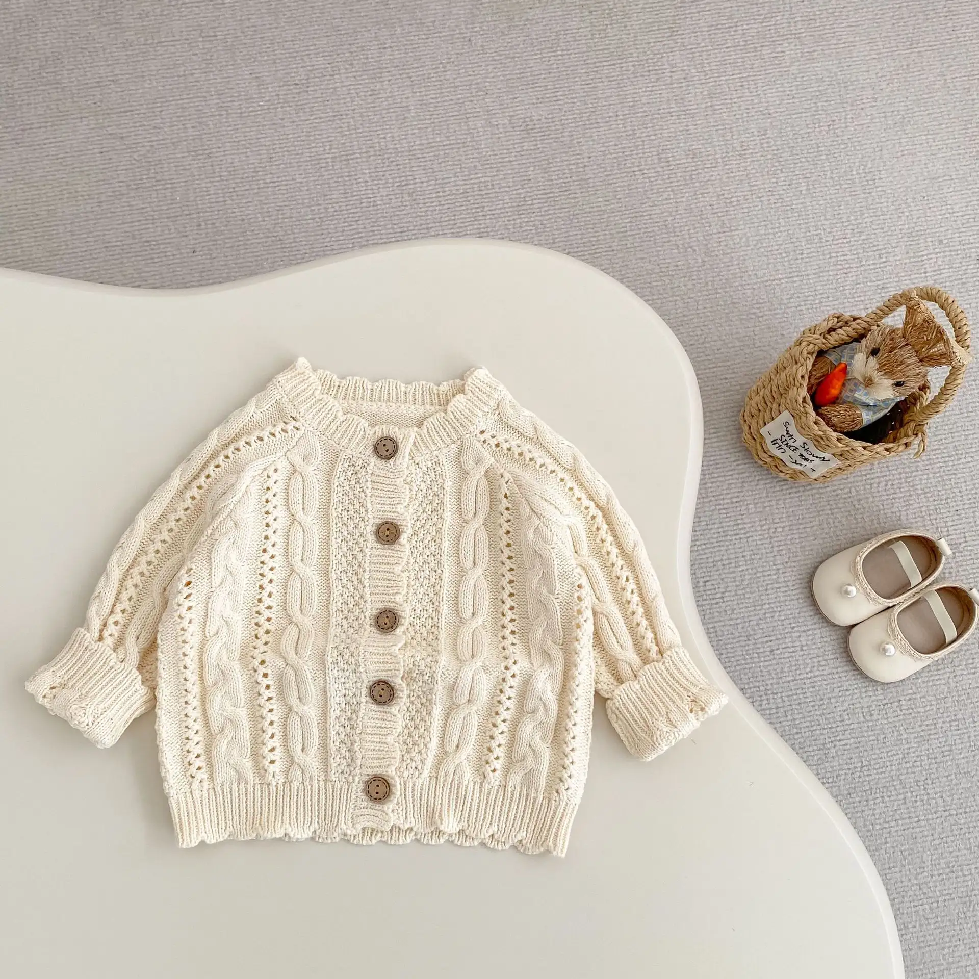 New Autumn Twist Weave Knitted Coat For Boys And Girls
