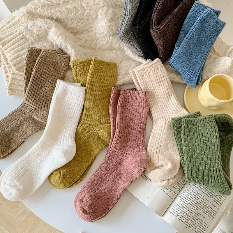 Solid-color Womens Socks Made From Cashmere