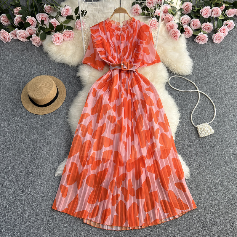 Women's Summer Light Luxury Temperament Socialite Printing Dress