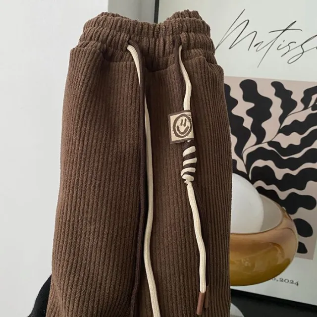 Women's Cozy Fluffy Thickened Leisure Pants For Autumn And Winter Brown - Shop at LoveMi