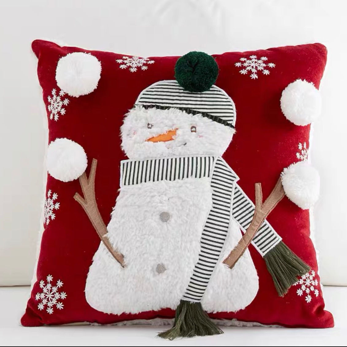 Ball Snowman Pillow With Core