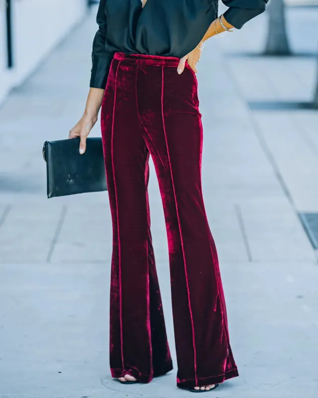 Autumn And Winter Women's Gold Velvet High Waist Casual Pants Gold - Shop at LoveMi