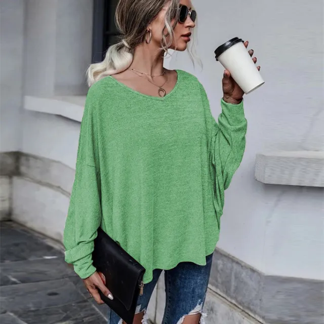 Women's Fashion Loose Lace up T shirt Green - Shop at LoveMi