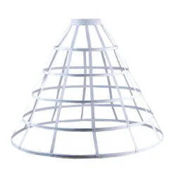 White Lolita Crinoline Hollow Bird Cage Adjustable Fishbone Five Steel Circle Black Lolita Princess Wedding Dress Tutu Skirt - White - View 1