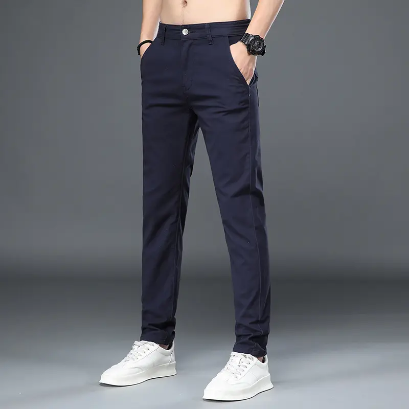 Business Casual Elastic Loose Straight Slim Fit