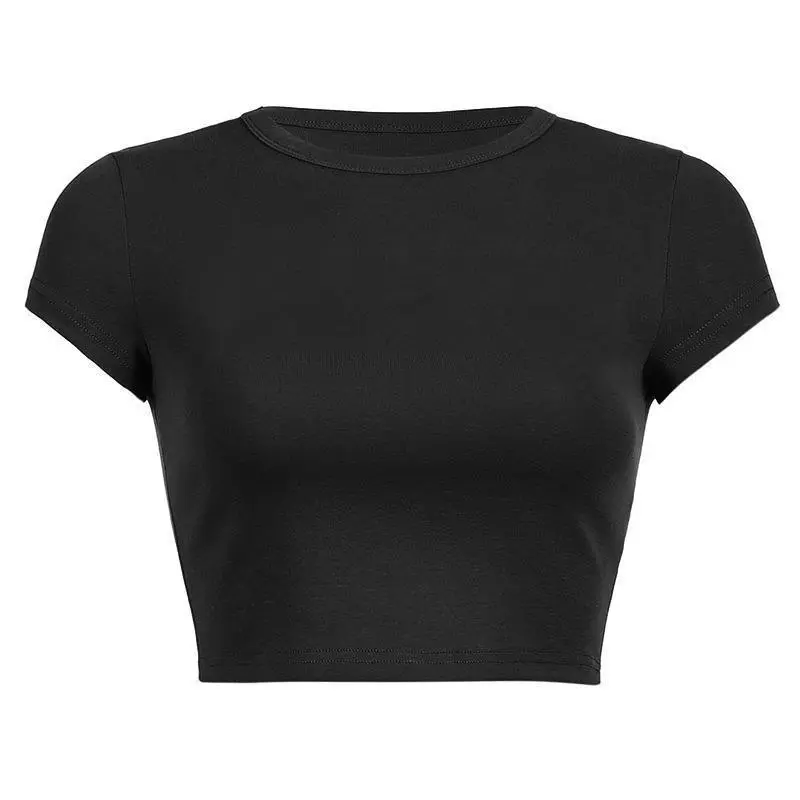 European And American DIY Summer Y2g Short-sleeved Women's T-shirt - Black