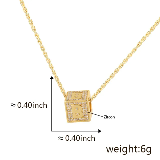Fashion Jewelry 26 English Letter Necklace Pendant B Gold Single Pendant - Shop at LoveMi