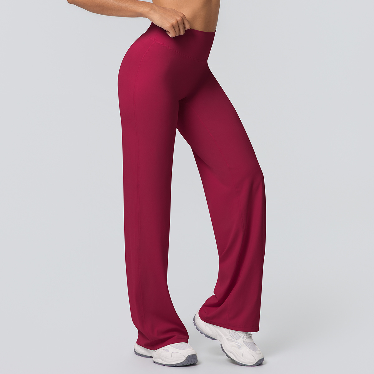 Casual High-waisted Loose-fit Solid-color Yoga Pants That Hug The Hips
