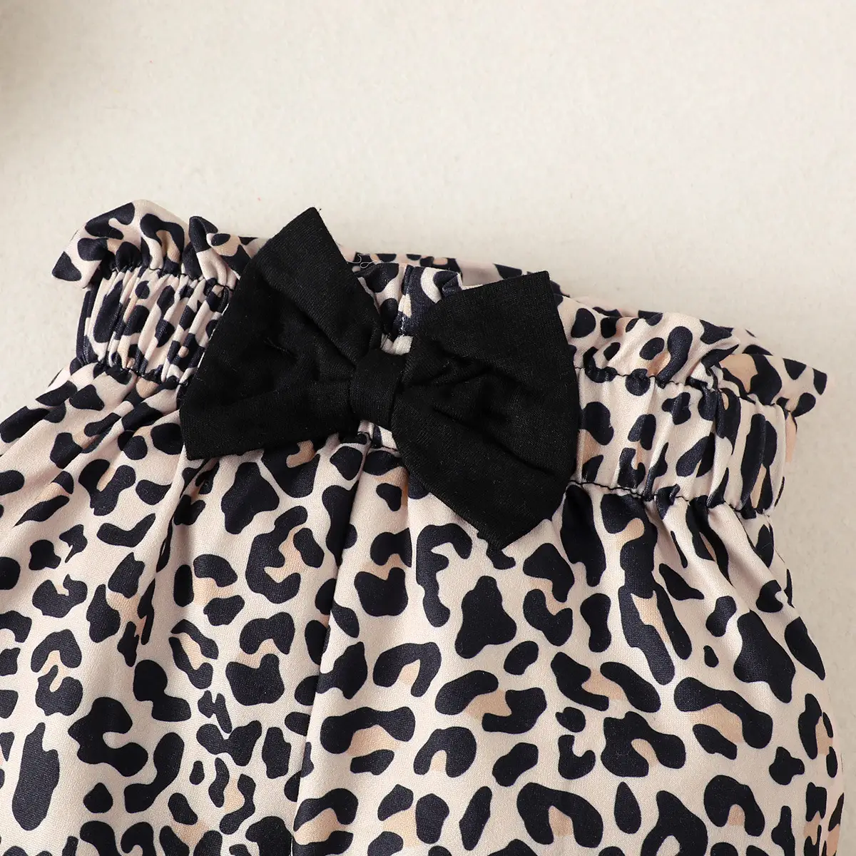 Infant Cotton Long-sleeved Tight Romper Plus Leopard Patterned Pants