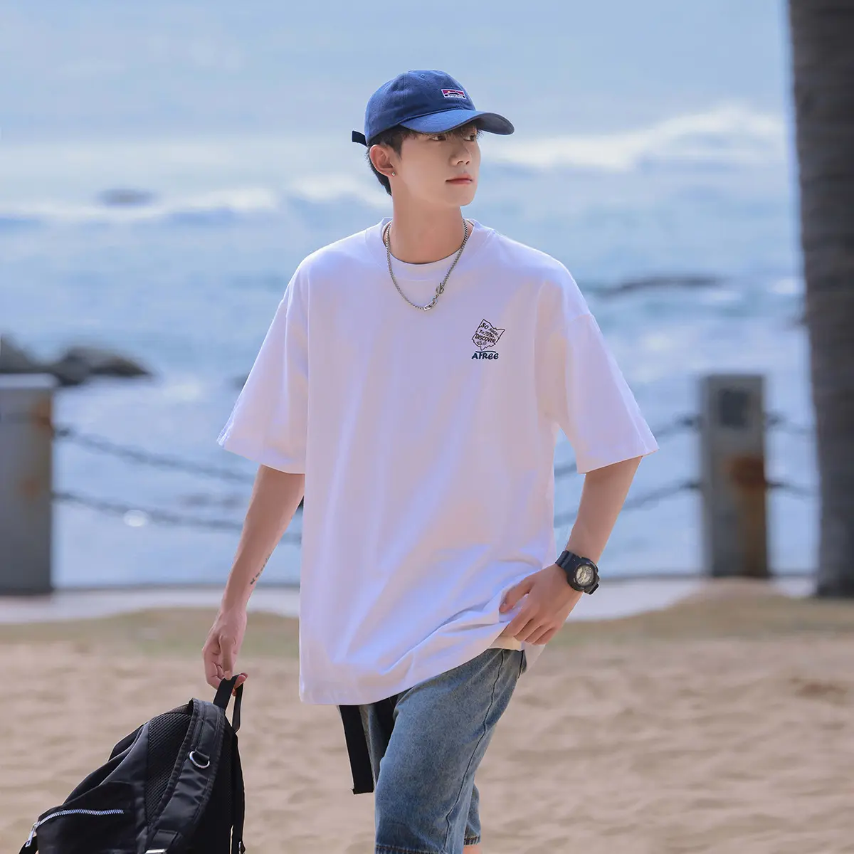 Clean-style Pure Cotton Short-sleeve T-shirt